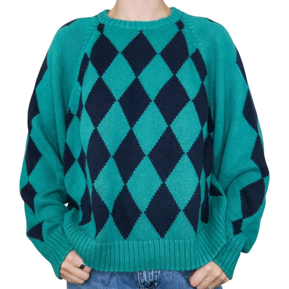 Vintage 80s Generra Argyle Diamond Sweater